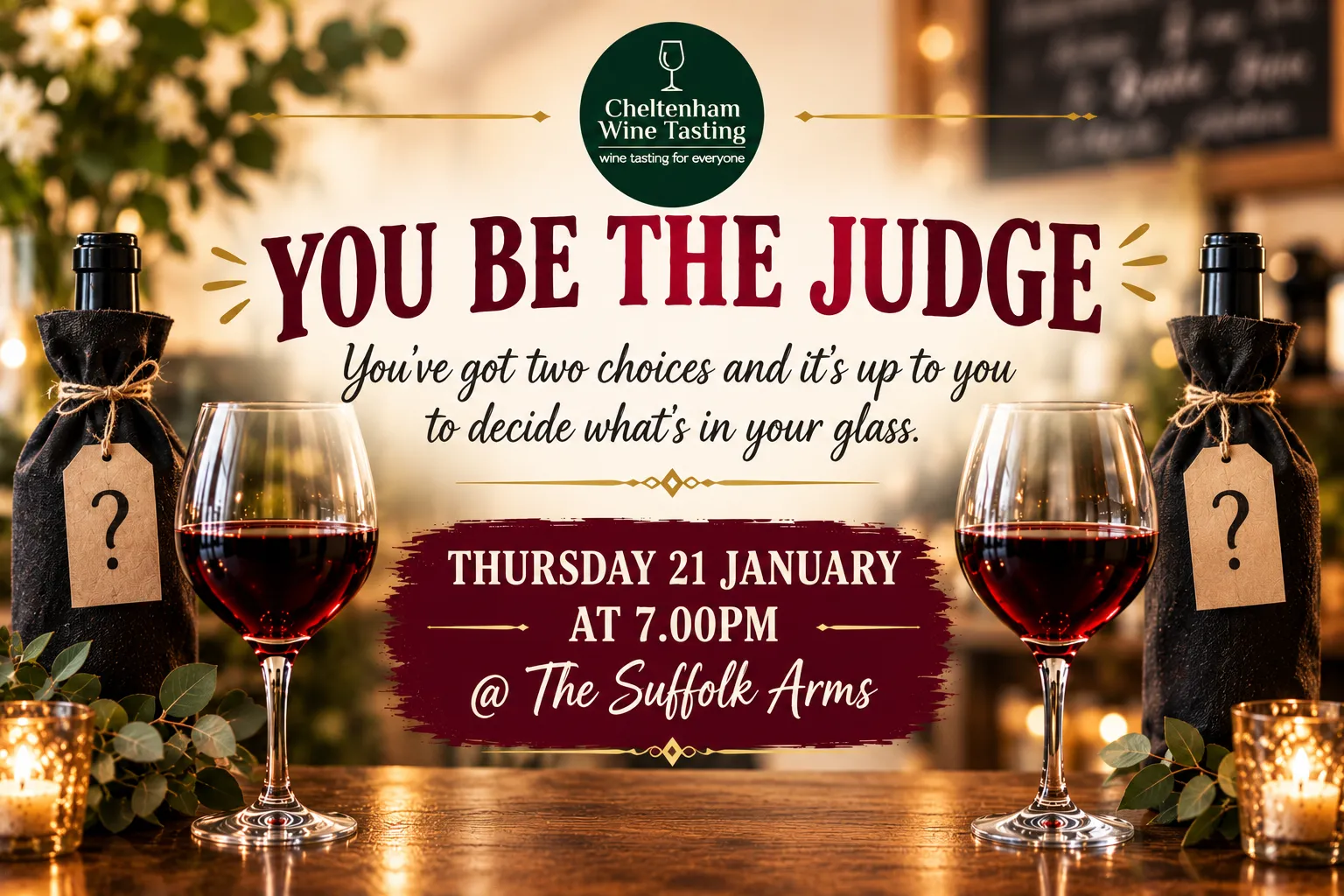 You be the Judge Wine Tasting Event