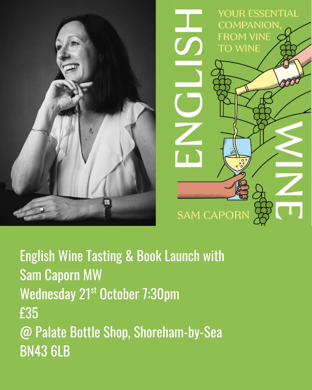 English Wine: From Vine to Wine by Sam Caporn MW - Wine Tasting & Book Launch at Palate Bottle Shop