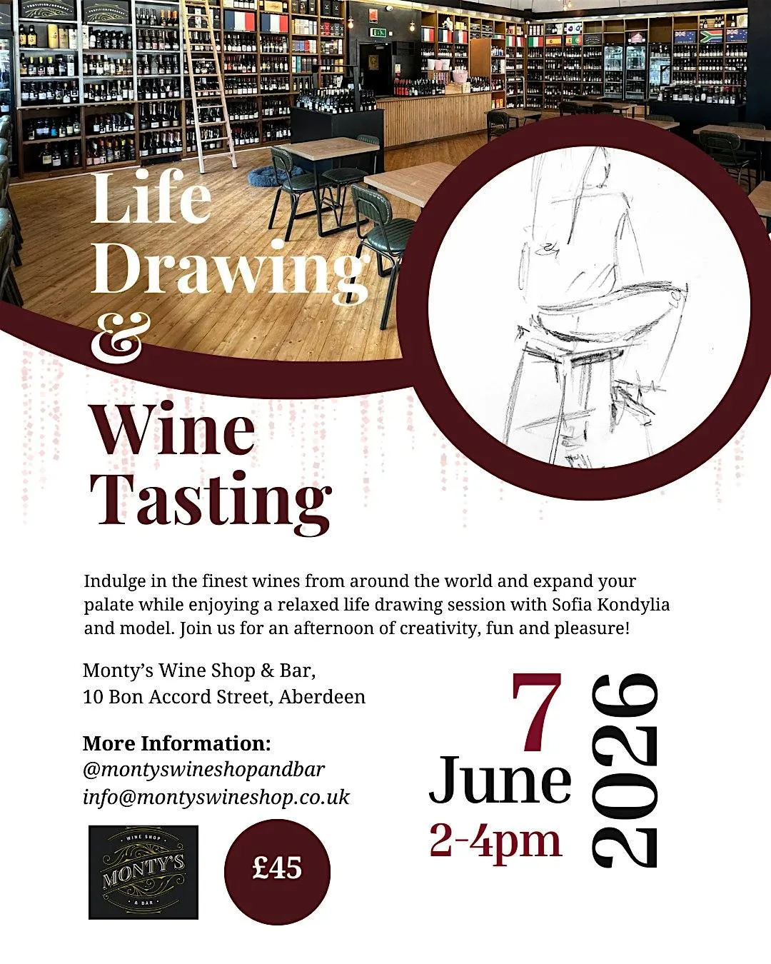 Life Drawing & Wine Tasting Session