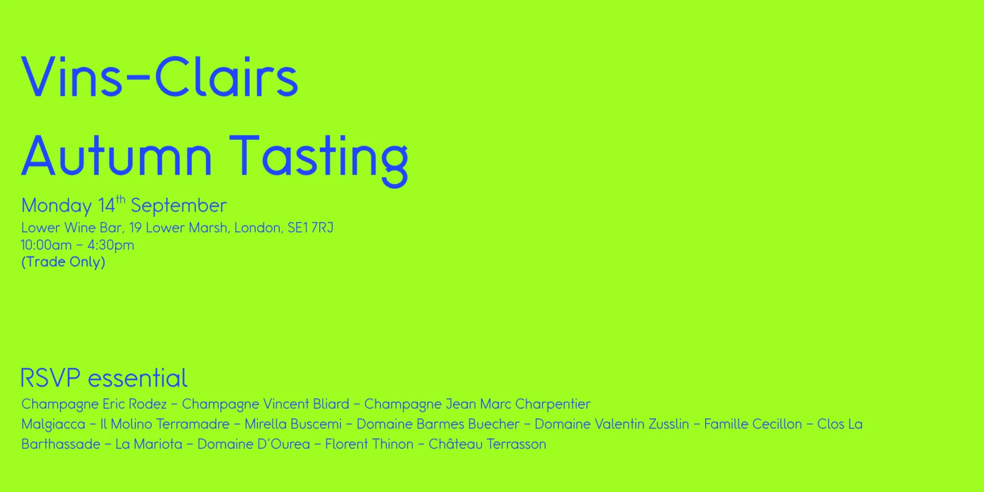 Autumn Portfolio Tasting 2026