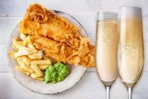 Champagne, English Sparkling Wine & Posh Fish 'n Chips