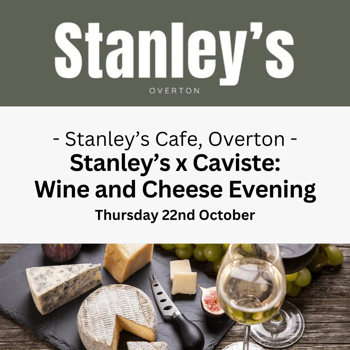 Stanley's x Caviste: Wine and Cheese Evening - Thursday 22nd October 2026